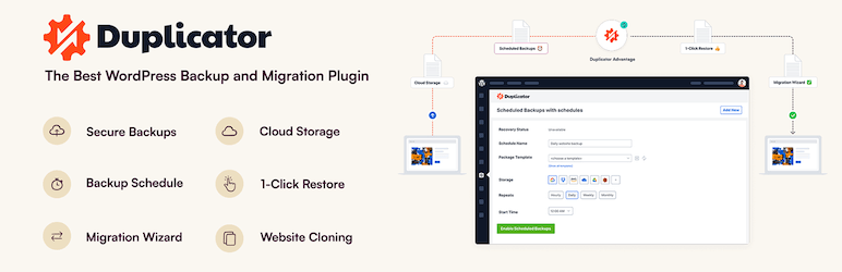 เครื่องทำสำเนา – ปลั๊กอินการโยกย้ายและสำรองข้อมูล WordPress