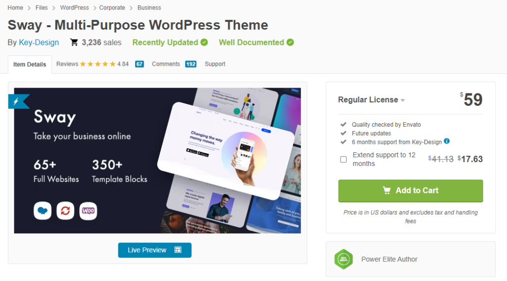 Sway WordPress teması - düğün WordPress temaları