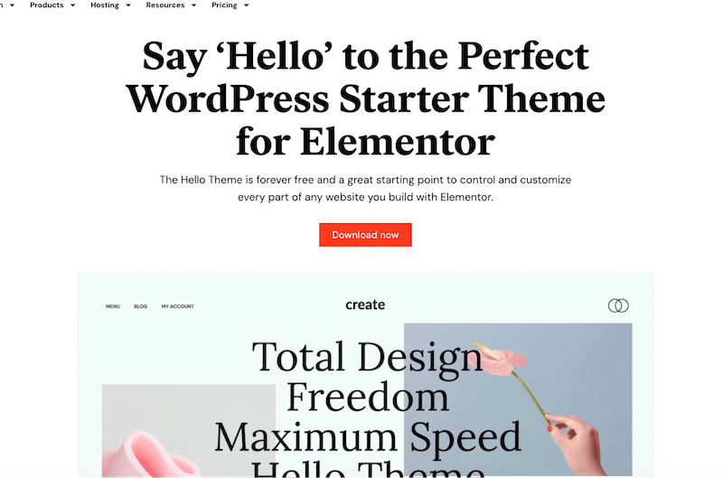 Tema ligero para crear un sitio de diseño web - Fuente: Hola