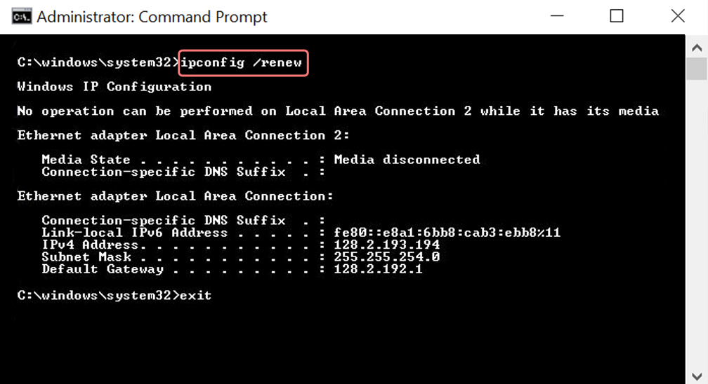 Comment corriger l'erreur DNS_PROBE_FINISHED_NXDOMAIN ? 19 ipconfig/renew