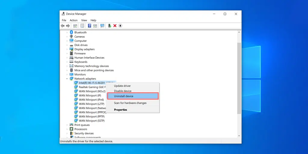 Comment corriger l'erreur « Le serveur DNS ne répond pas » ? (12 méthodes) 22 Uninstall Intel Virtual Wi-Fi Miniport Adapter