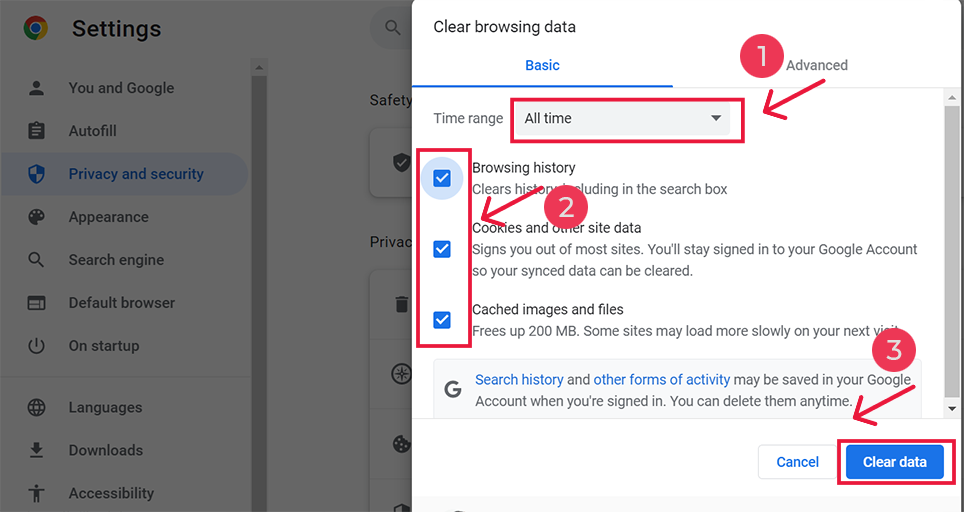 11 beste Möglichkeiten, „ERR_CONNECTION_CLOSED“ in Chrome 8 zu beheben Clearing chrome browsing history and cache memory