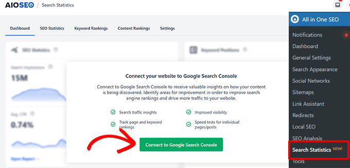 Connectez la console de recherche Google Connect Google Search Console