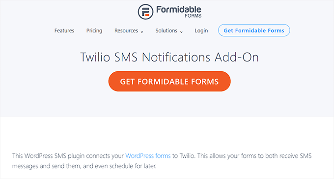 Complemento formidable de Twilio Formidable Twilio addon