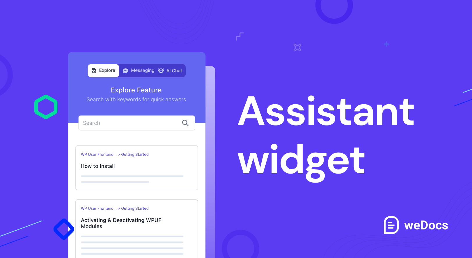 Erleben Sie weDocs 2.0: Das erweiterte Dokumentations-Plugin für WordPress 3 Assistant widget for Documentation plugin for WordPress
