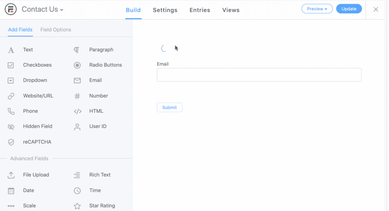 Intuitiver Drag-and-Drop-Builder zum Erstellen eines Angebots – Quelle: Formidable Forms