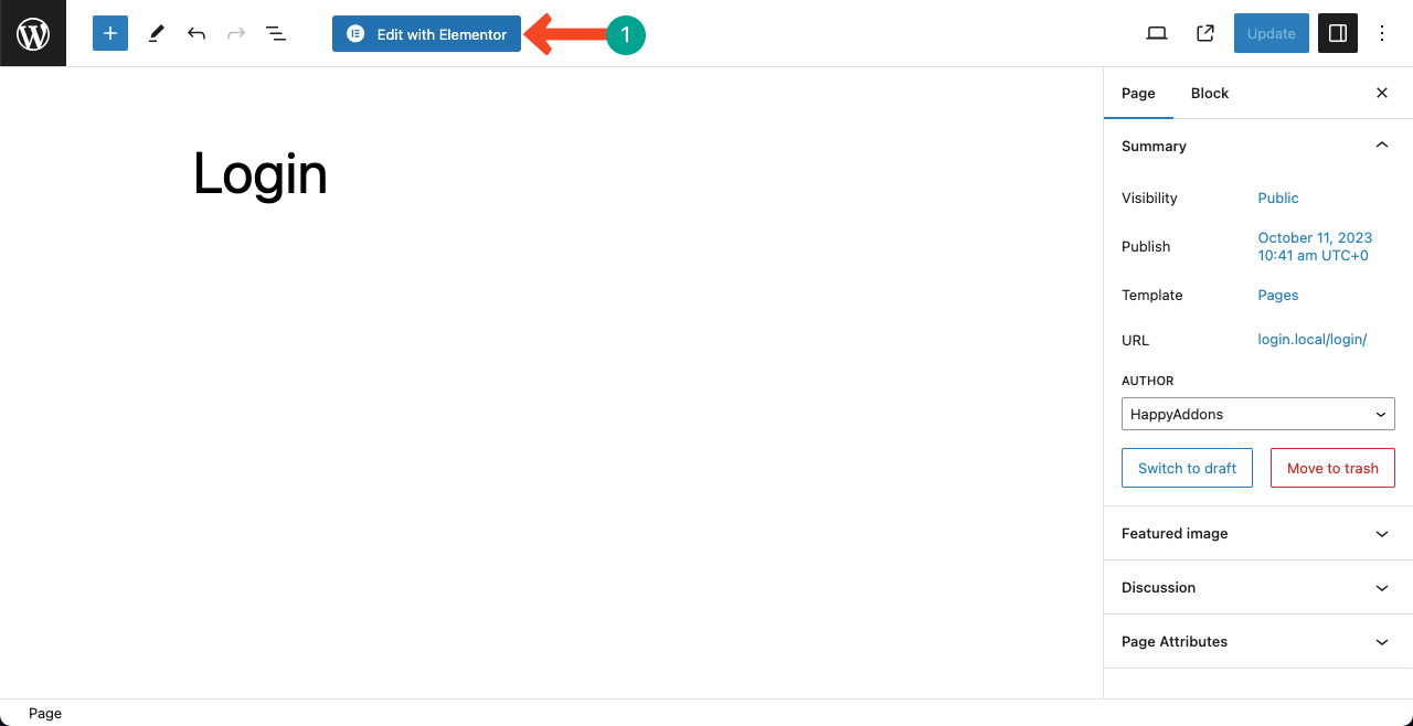 So fügen Sie mit Elementor 1 eine Altersverifizierung zu WordPress hinzu Open a page with Elementor
