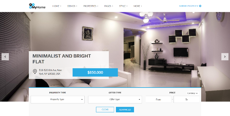 My Home プロパティの WordPress テーマ。