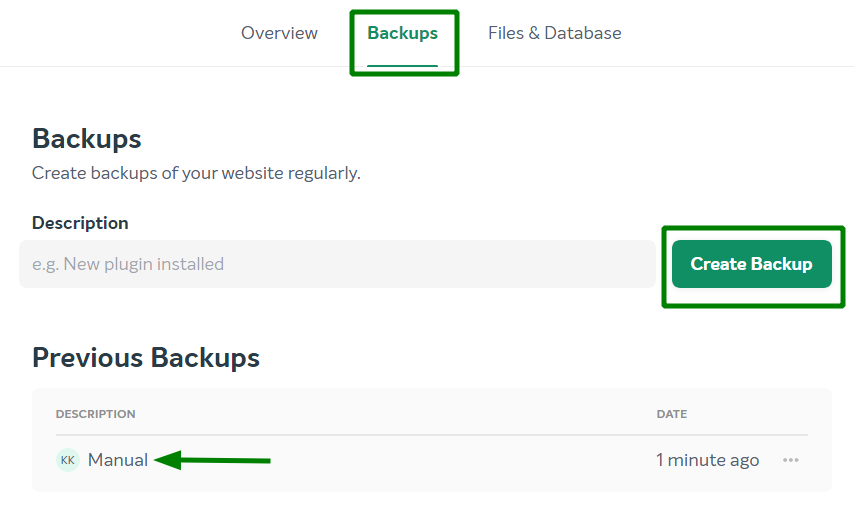 Панель управления резервными копиями от EasyWP