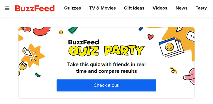 Przykład wirusowego quizu Buzzfeed Buzzfeed viral quiz example