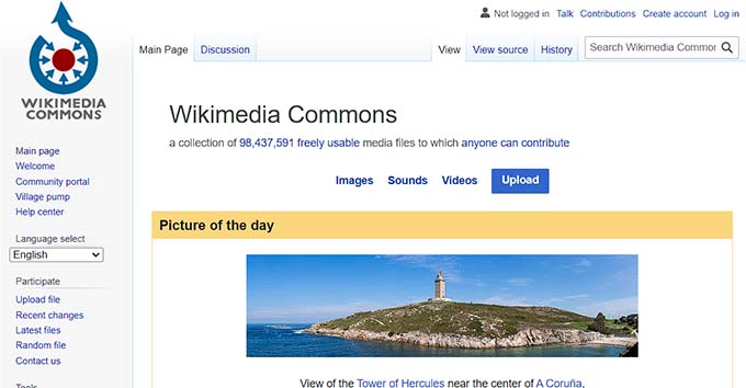 Sito WikimediaCommons Wikimedia Commons website