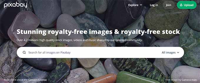 Sito web di Pixabay Pixabay website