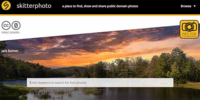 Sito web di Skitterphoto Skitterphoto website