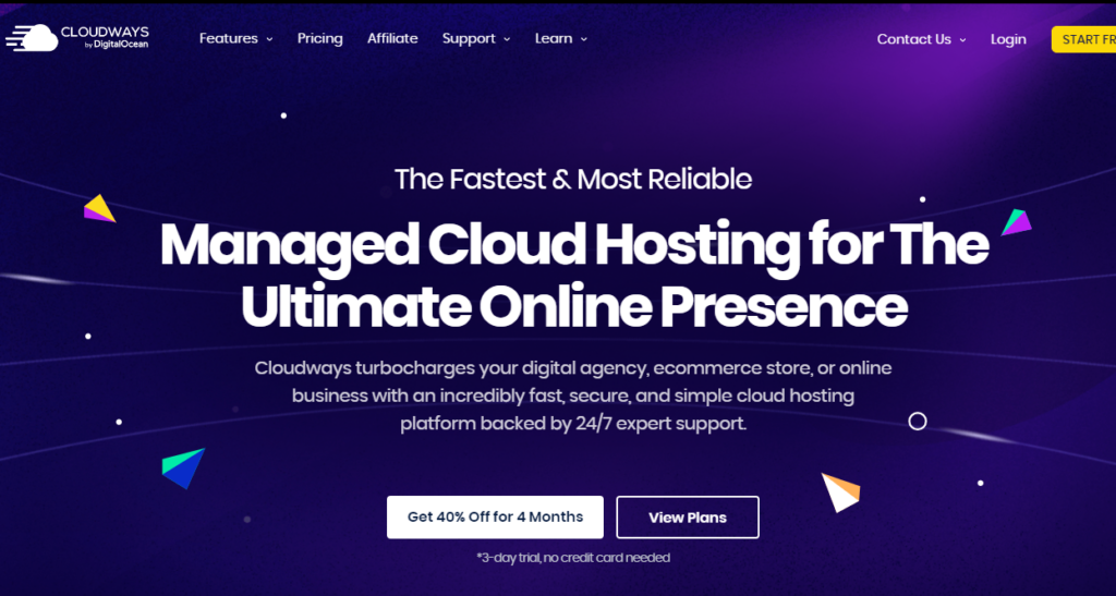 Cloudways - استضافة الويب - تكاليف بدء مدونة WordPress