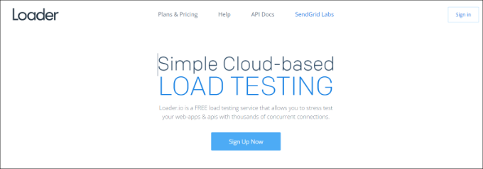 Сайт Loader.io Loader.io website