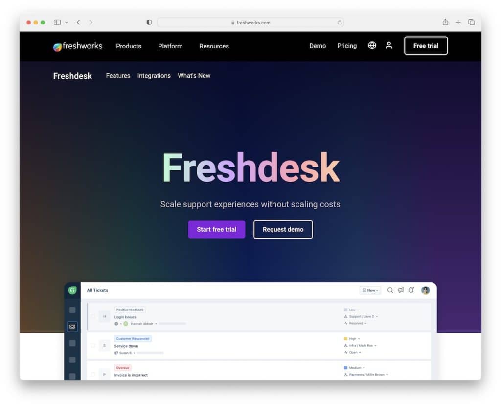 freshdesk オープンソース チケット発行システム