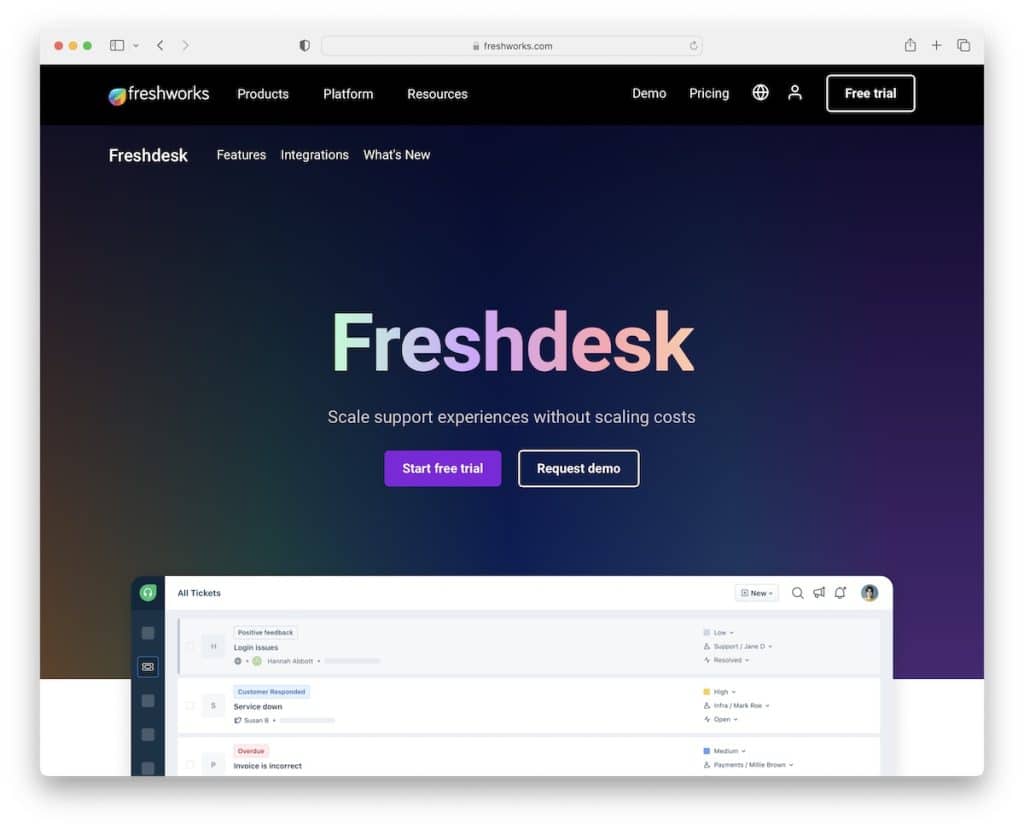 système de billetterie open source Freshdesk