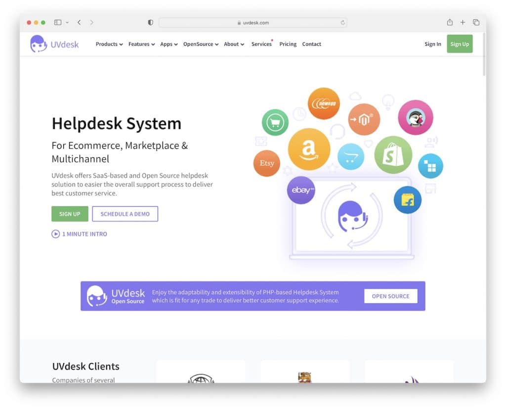 système de billetterie open source uvdesk