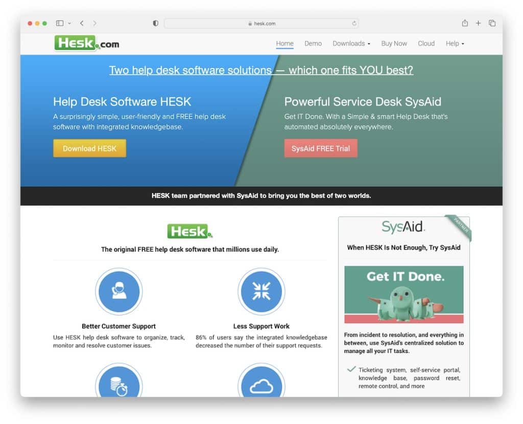 système de billetterie open source hesk