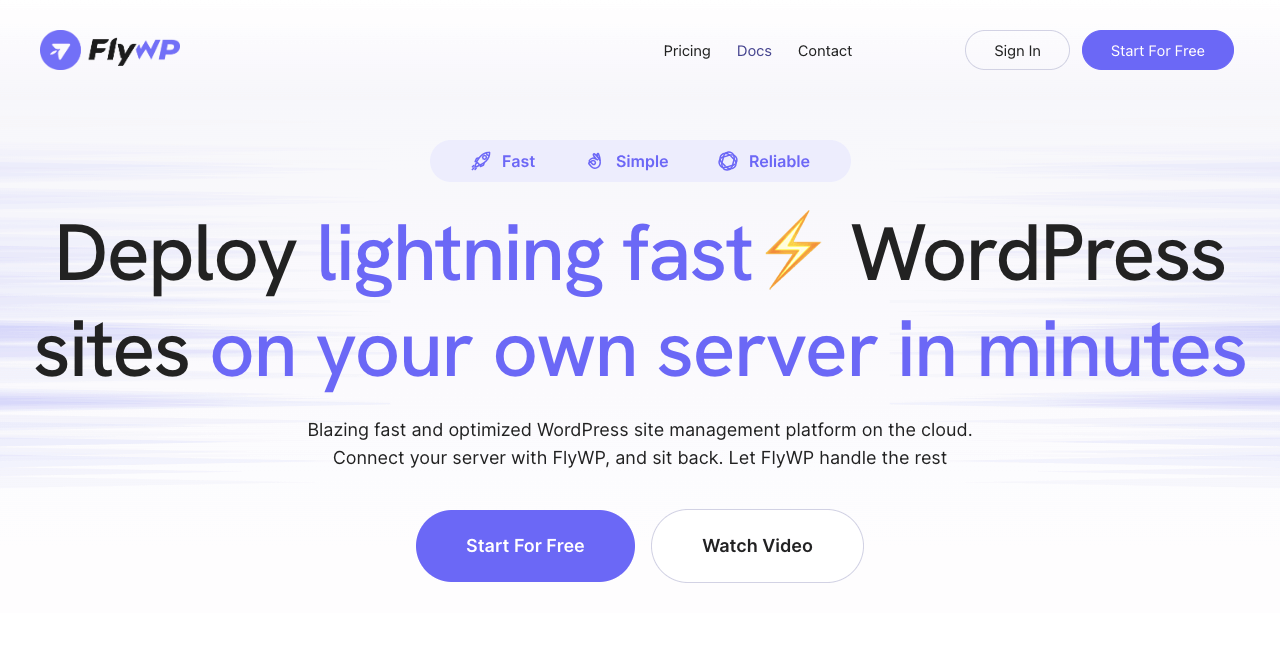 FlyWP Server Management Solution for WordPress