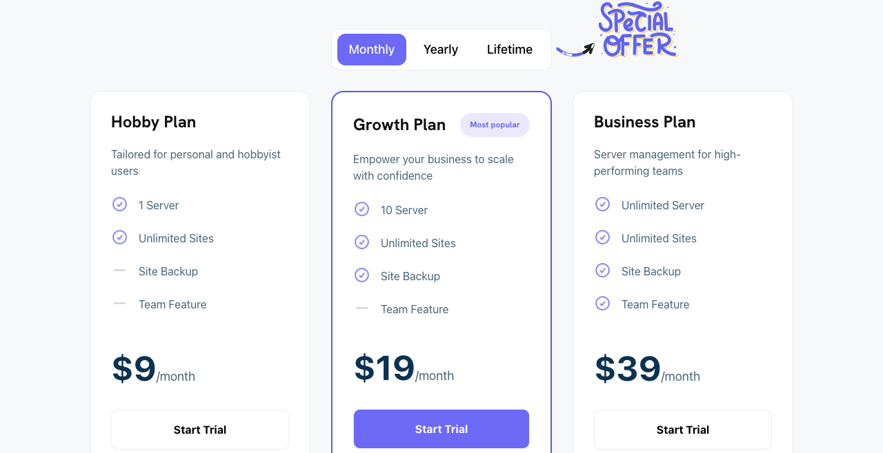 FlyWP 소개: WordPress 웹사이트 6을 위한 판도를 바꾸는 서버 관리 솔루션 FlyWP pricing plans