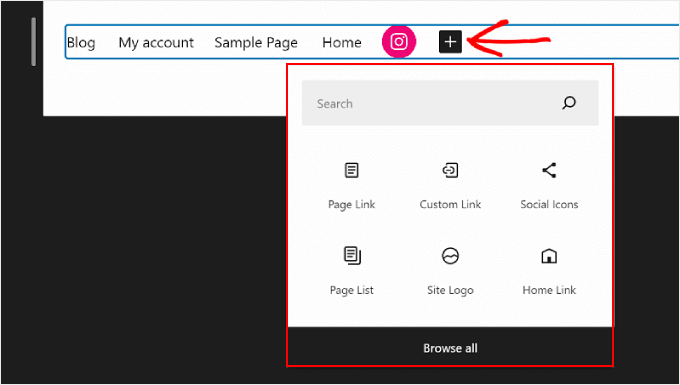 在 WordPress 全站編輯中新增除頁面連結之外的其他選單元素 Adding other menu elements besides a page link in WordPress Full Site Editing