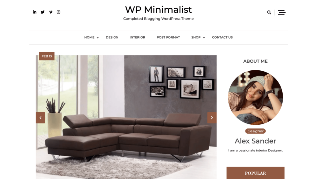 WP Minimalist - Minimalist WordPress Blog Temaları