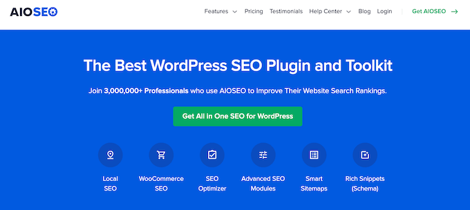 AIOSEO 웹사이트 The AIOSEO website