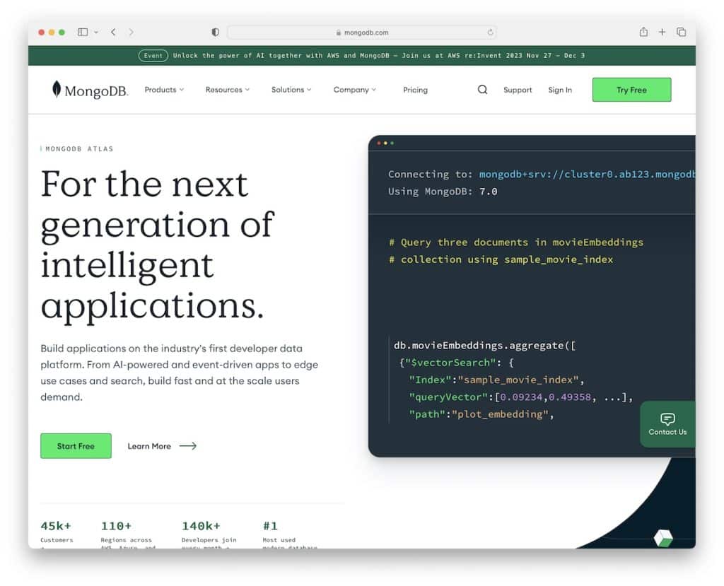 software de base de datos de código abierto mongodb