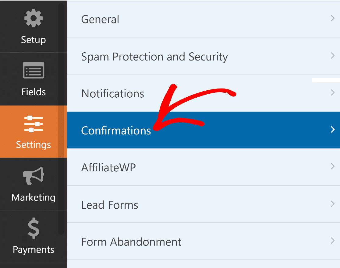 Form confirmations