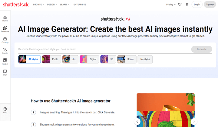 2023년 이미지 생성을 위한 7가지 최고의 AI 도구 6 Shutterstock is one of the AI Tools to Generate Images.