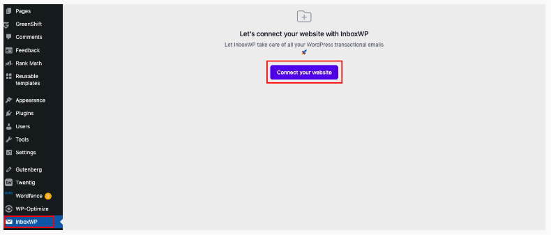 Faceți cunoștință cu InboxWP: Preluați controlul asupra livrării de e-mailuri tranzacționale WordPress cu Perfection 7 Connect the InboxWP plugin to your website