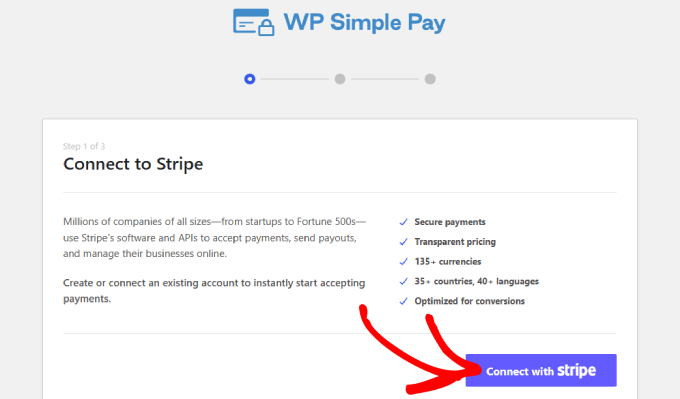 เชื่อมต่อกับแถบ Connect to stripe