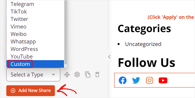 Creazione di un pulsante di social media personalizzato su SeedProd Creating a Custom social media button on SeedProd