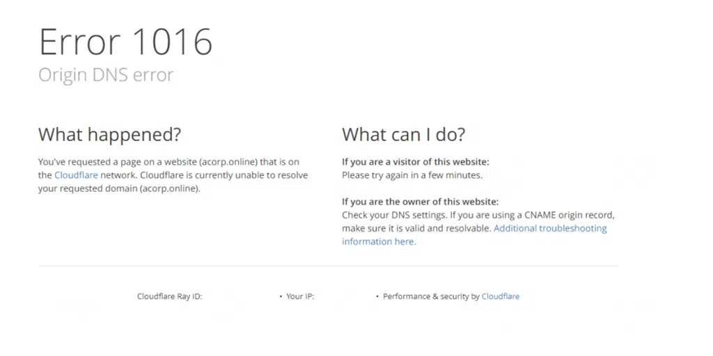 كيفية إصلاح الخطأ 1016 Cloudflare؟ (6 طرق) 3 Error 1016