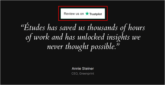 مثال لما تبدو عليه أداة Trustpilot TrustBox Example of what the Trustpilot TrustBox widget looks like