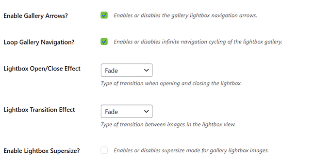 Konfigurasikan opsi lightbox lainnya di Galeri Envira Configure other lightbox options in Envira Gallery