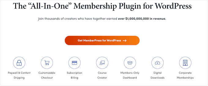 O plugin de associação MemberPress The MemberPress membership plugin