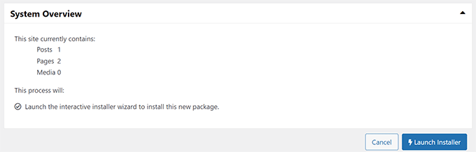Avvia il programma di installazione Launch installer