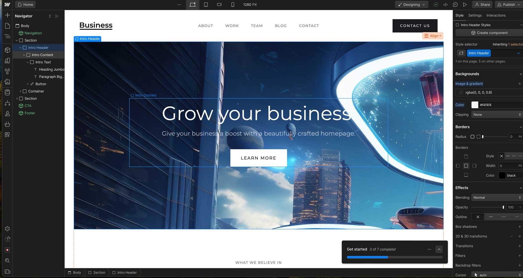 Editor del flusso web