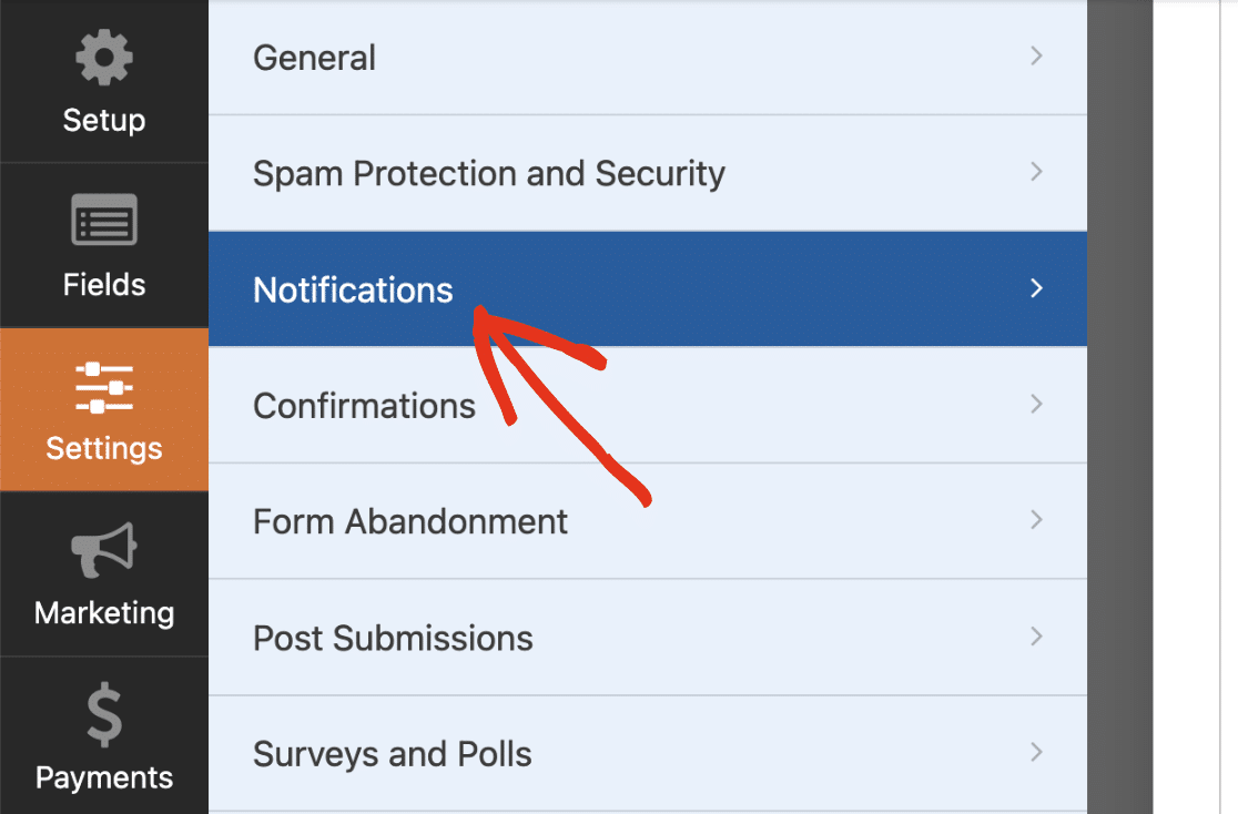 notifications settings