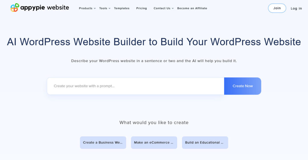 site web appypie wordpress ai