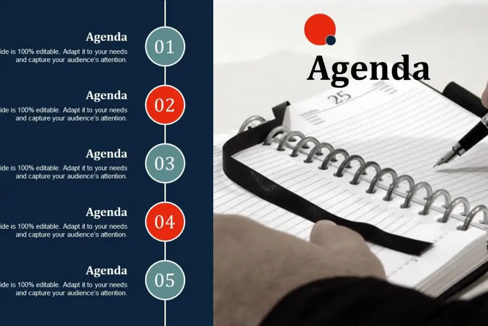 Ispirazione per diapositive ppt dell'agenda -