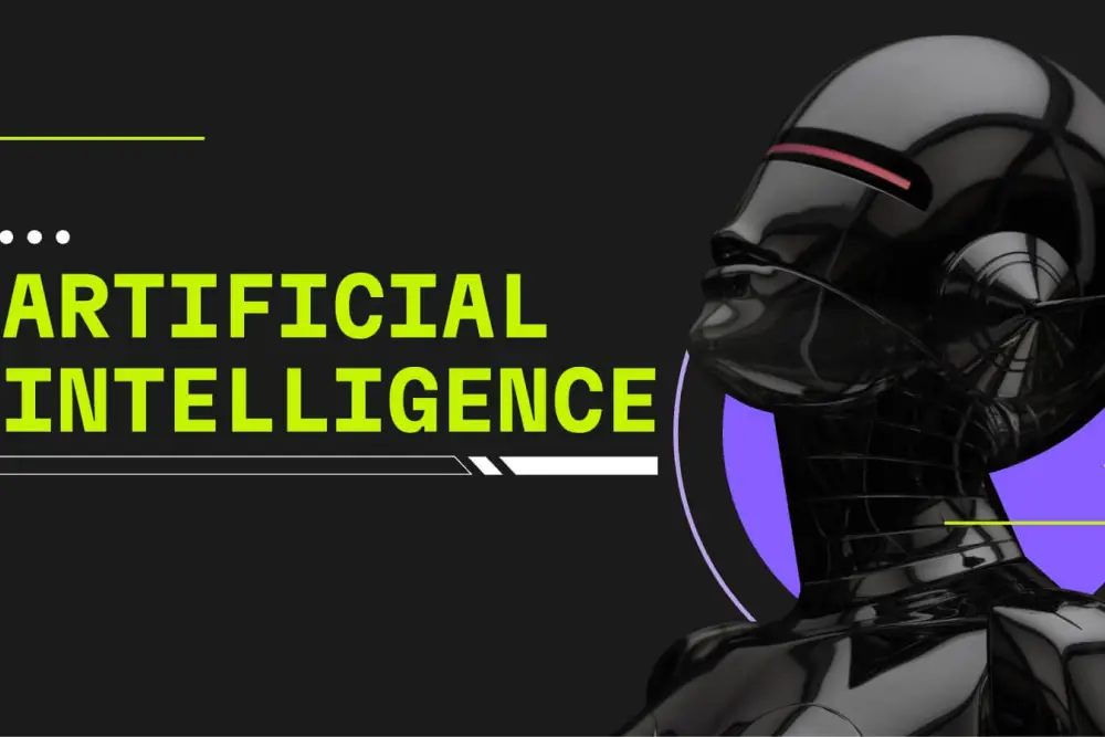 Presentazione al neon di intelligenza artificiale e robotica -