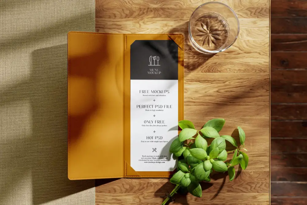 Maquette de couverture de menu -
