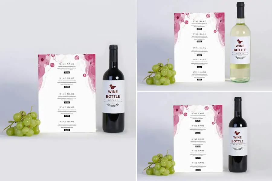 Maquette de carte des vins -