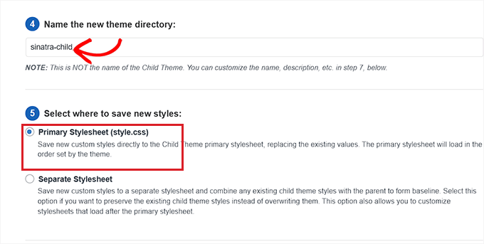Configurați setările temei pentru copii Configure child theme settings