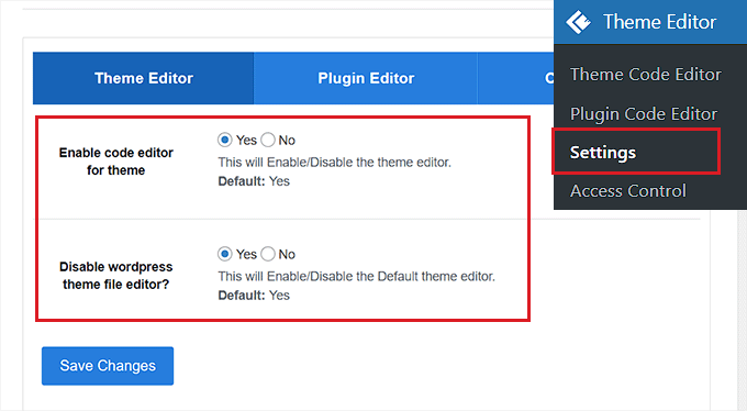 Configurați setările editorului de teme Configure theme editor settings