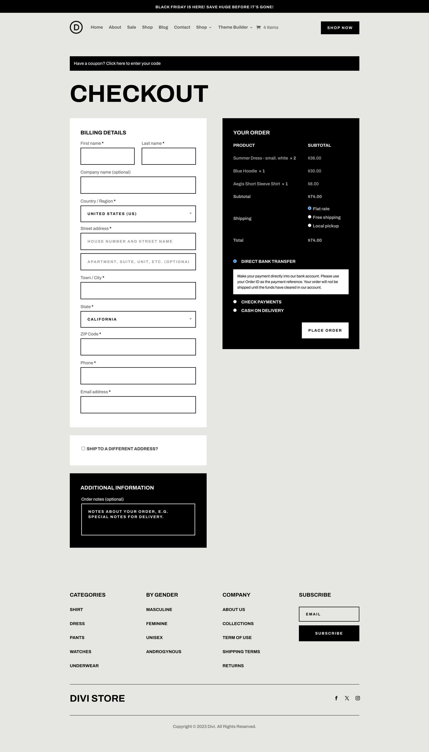 Pacote de site da loja Cyber ​​​​Monday 2023