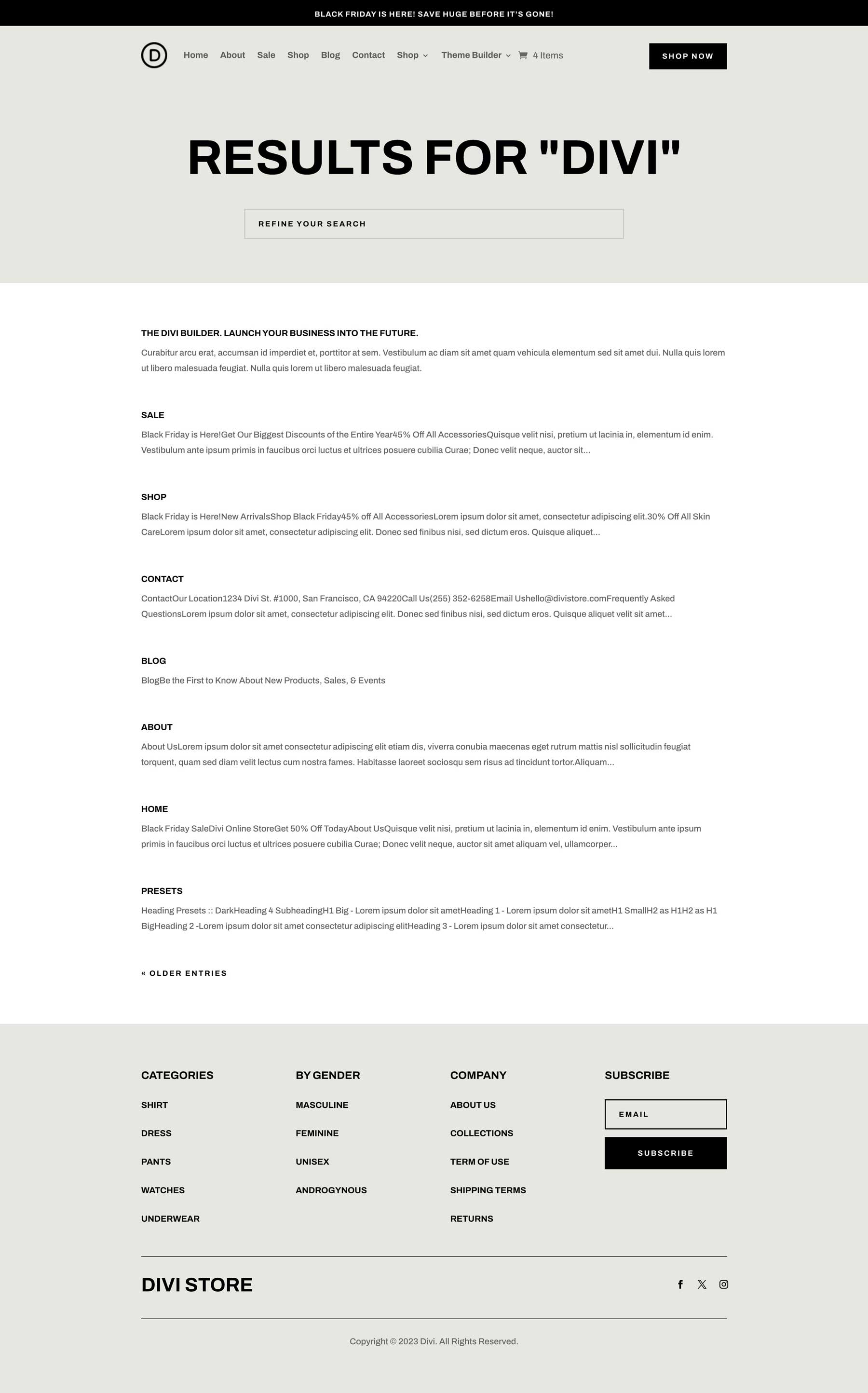 Pacote de site da loja Cyber ​​​​Monday 2023